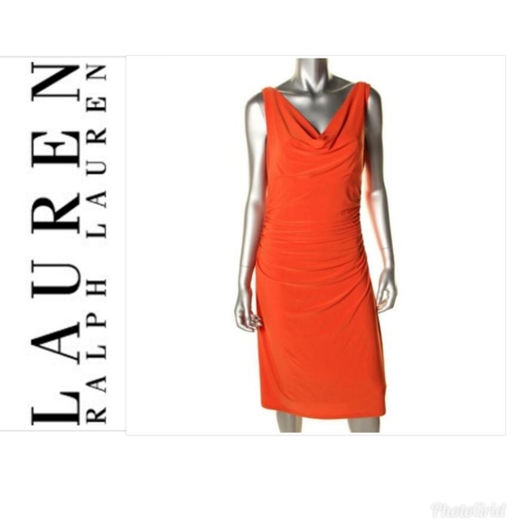 Ralph Lauren Dresses & Skirts - RALPH LAUREN ORANGE COWNECK DRESS SZ 14